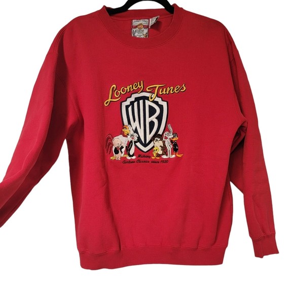 Vintage Warner Brothers Looney Tunes Sweatshirt Embroidered Medium - Picture 2 of 5